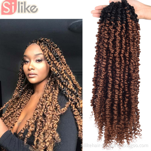 Pre Looped Long Bohemian Braids Curl Passion Twist Synthetic Braiding Hair Extensions Water Wave Passion Twist Crochet Hair